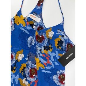 Renee C Dailylook Blue Floral Racerback Camisole Tank Top Small